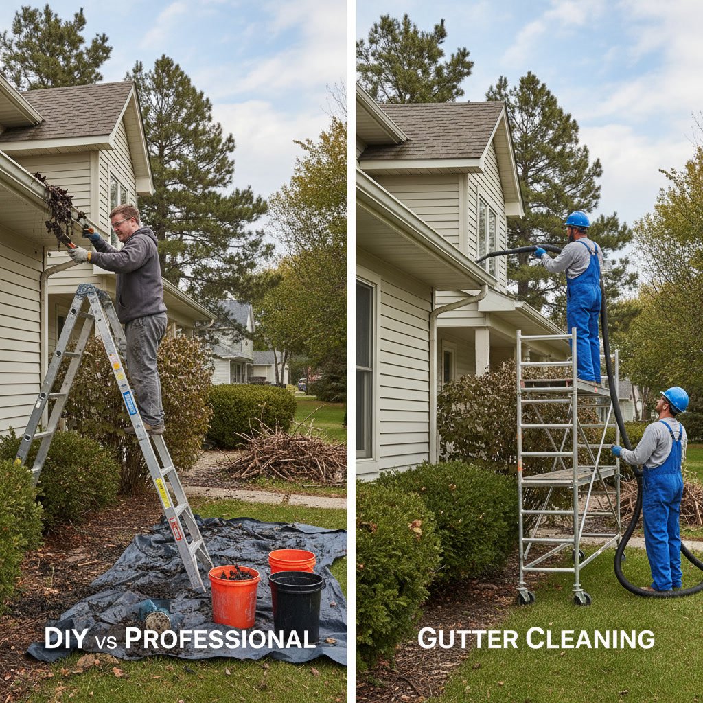 Clean gutters on Minnesota home after professional gutter cleaning service