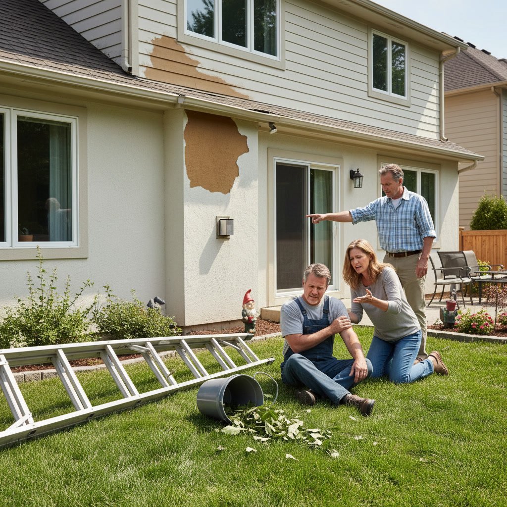 Close-up of clean gutters after professional gutter cleaning showing proper water flow